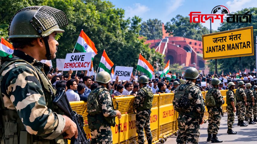 যন্তর মন্তরে বিক্ষোভ ঘিরে দিল্লিতে ২৩ হাজার সেনা মোতায়েন